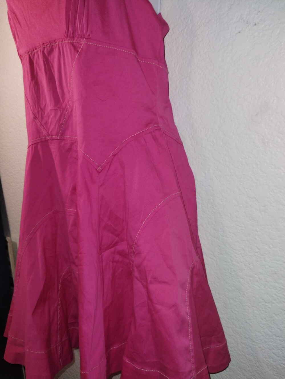 By Anthropologie Dress Hot Pink Size Medium Fit & Flare Barbiecore - Picture 8 of 16